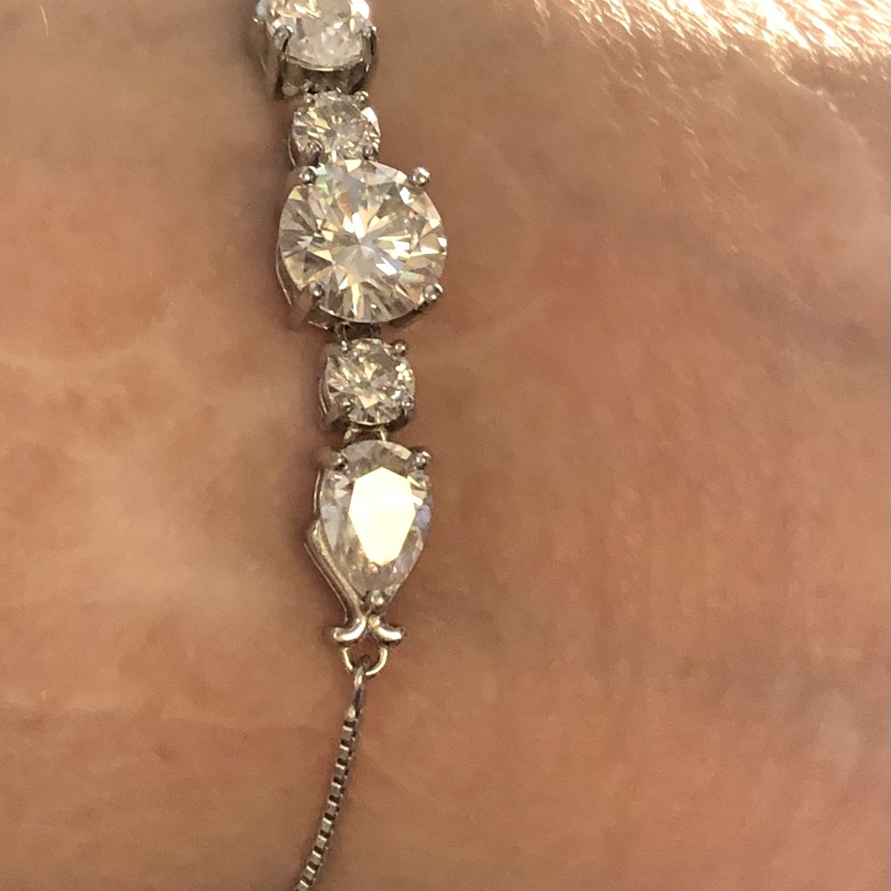 Silver-Tone Clear Crystal Tennis Bracelet - Elegant Sparkle